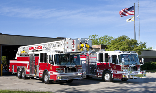 Buffalo Grove Fire Department Ferrara engine and tower ladder