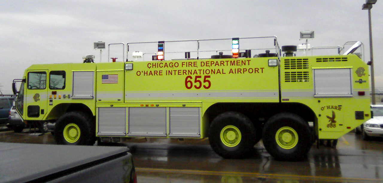 Chicago Fire Department O'Hare Airport Oshkosh Striker ARFF unit