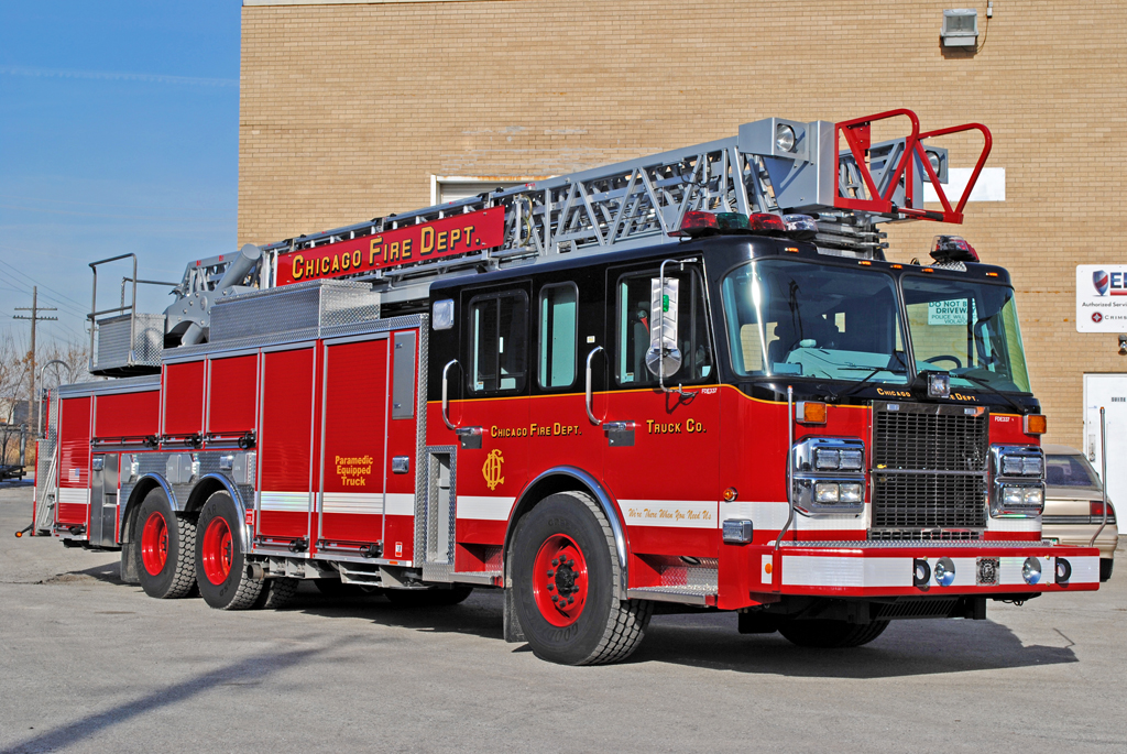 Chicago Fire Department Spartan Crimson 103' aerial ladder