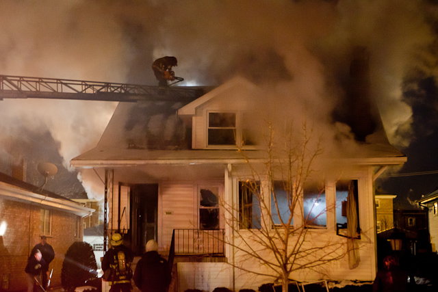 Chicago Fire Department house fire on Onarga