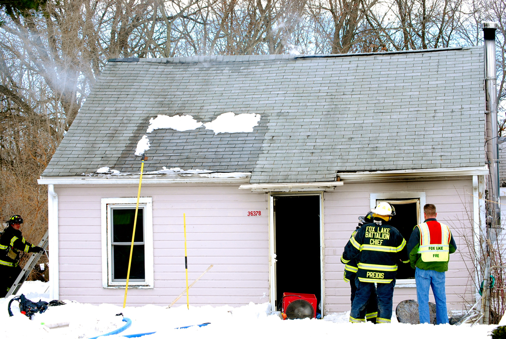 Fox Lake Fire Department house fire 2-14-11 36378 Wesley Road