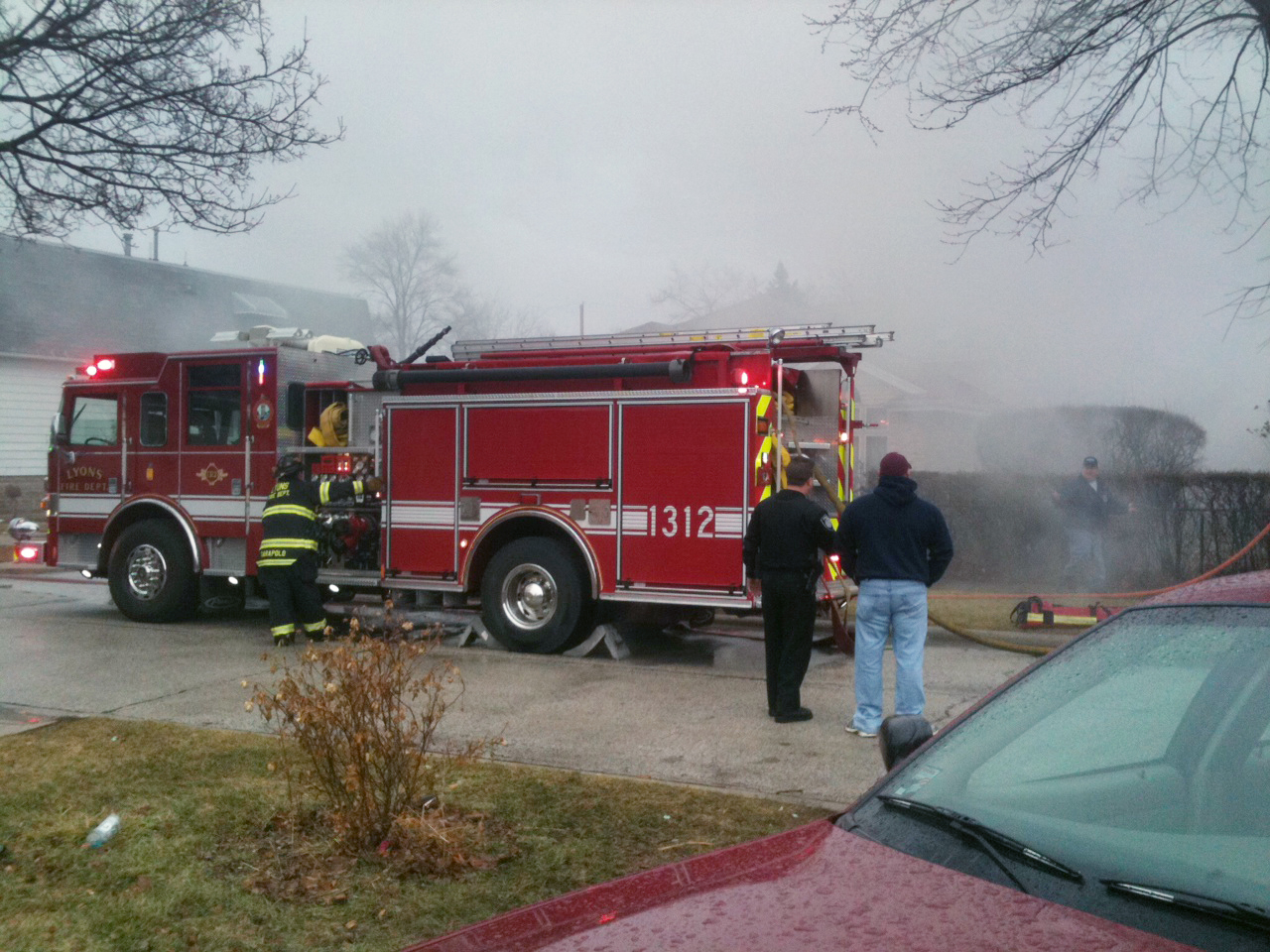 Lyons FIre Department house fire on Konrod Feb 20, 2011