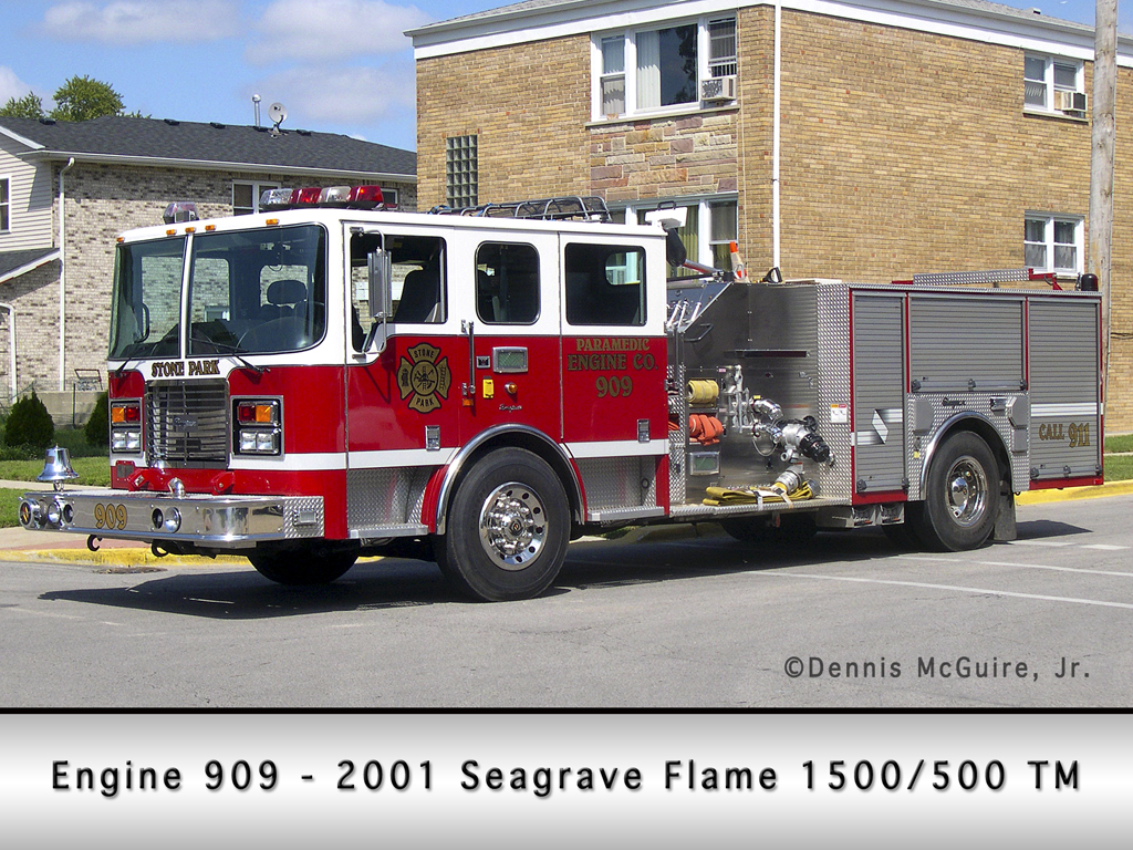 Stone Park Fire Department Seagrave Flame engine