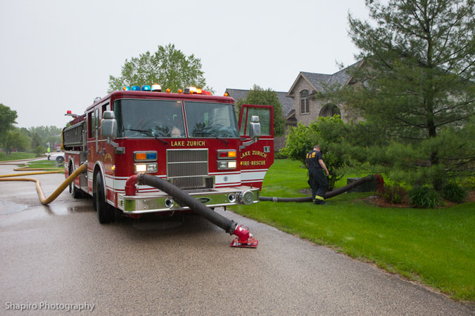 Long Grove Fire Department house fire lightning strike Muirwood Ct 5-29-11
