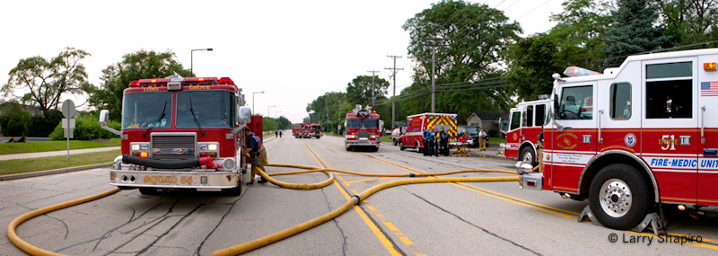 Long Grove Fire Department garage fire on Aptakisic July 27, 2011