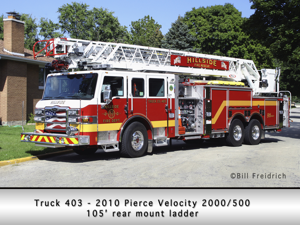 Hillside Fire Department Truck 403 2010 Pierce Velocity quint