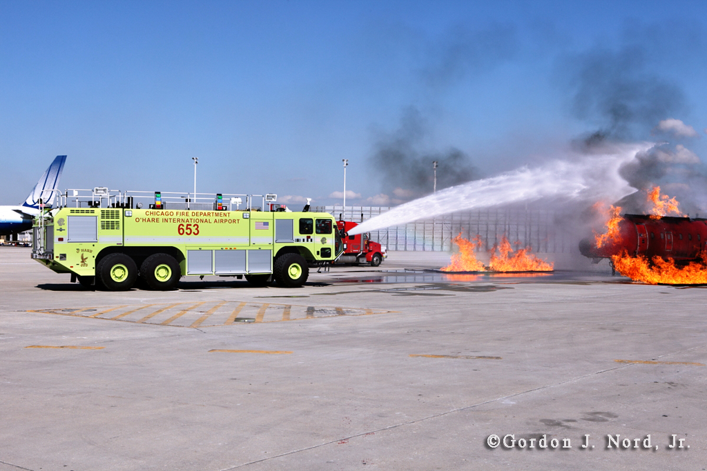 Chicago Fire Department disaster drill at O'Hare Airport