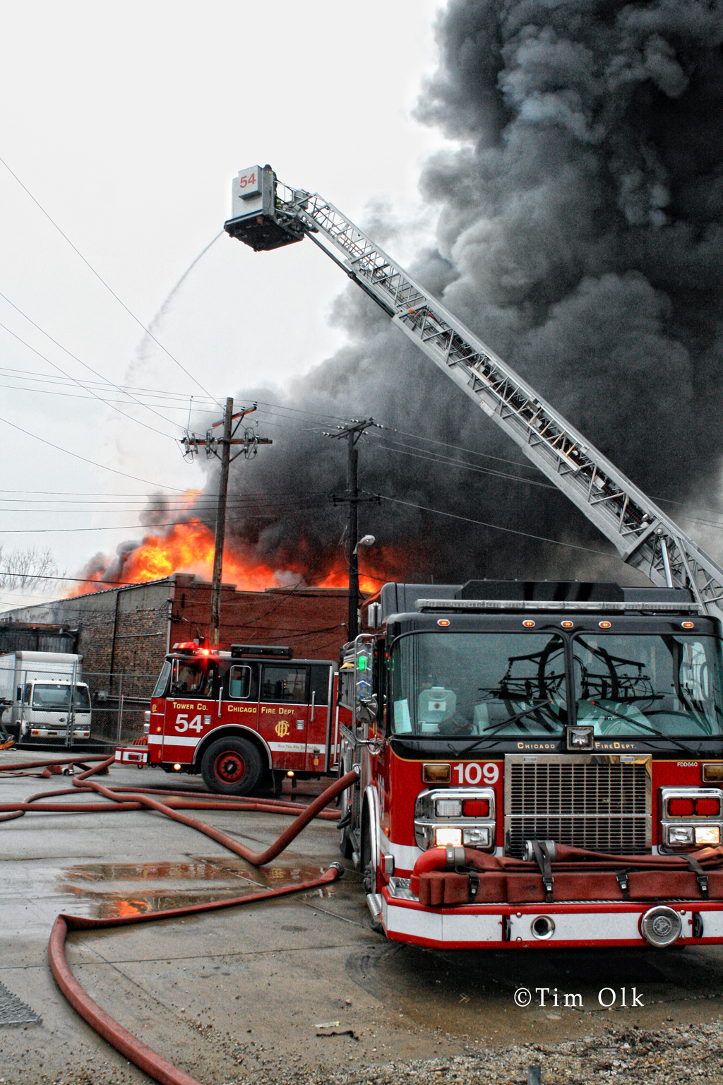 Chicago 3-11 Alarm warehouse fire on 38th Street 12-21-11