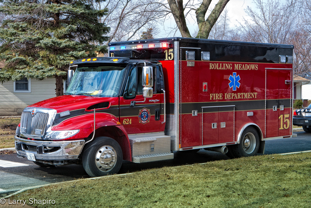 Rolling Meadows garage fire Martin Lane 2-16-12 Medtec ambulance