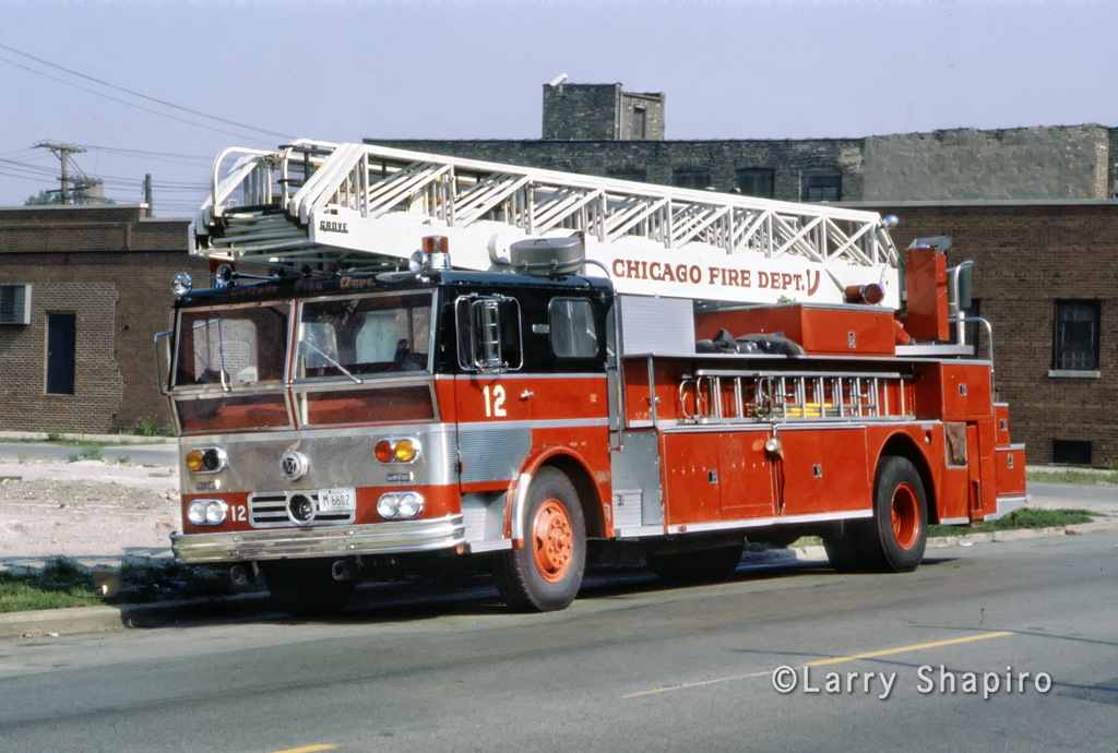 Chicago Fire Department Truck 12 1970 Ward LaFrance Grove aerial