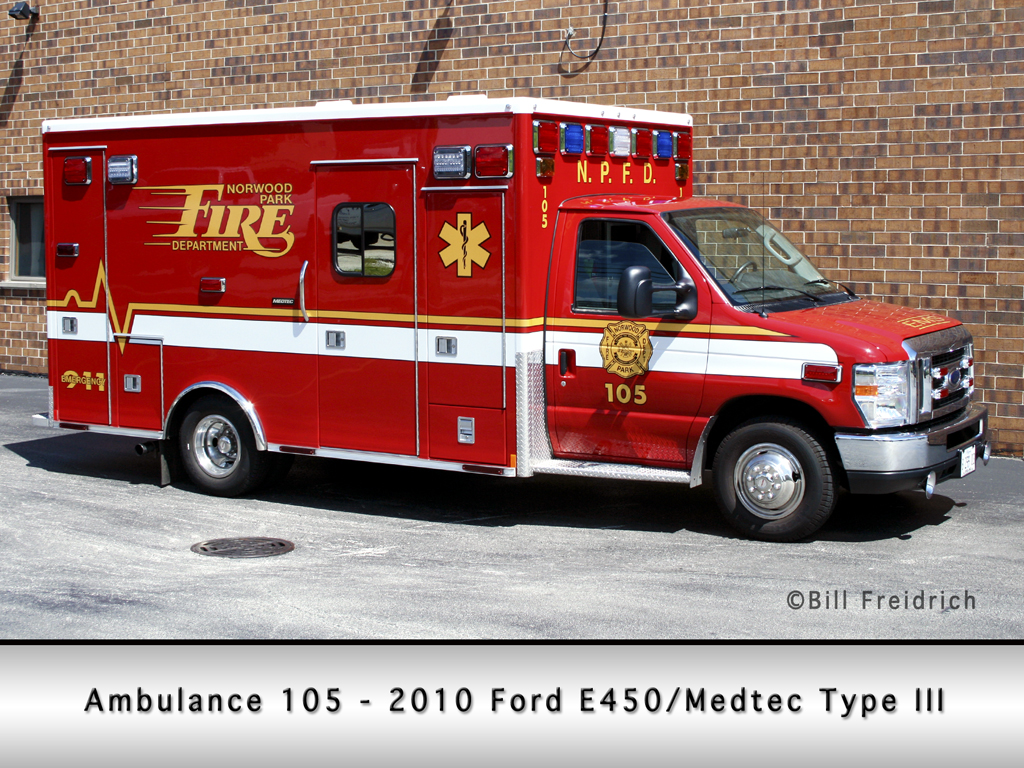 Norwood park Fire Protection District Medtec Ambulance 105