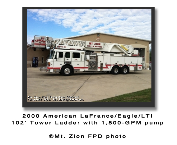 Mount Zion Fire Protection District tower ladder