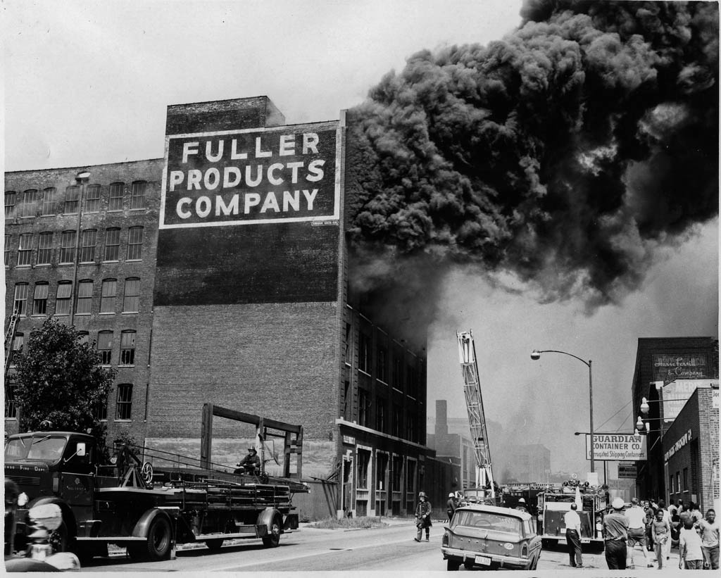 historic photo of major fire in Chicago