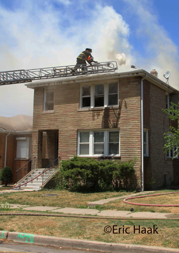 building fire in Chicago on West 111th Street July 8, 2012