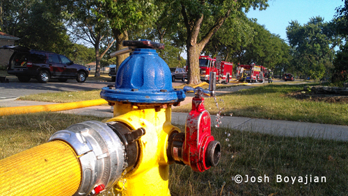 Basement fire in Brookfield IL 7-6-12