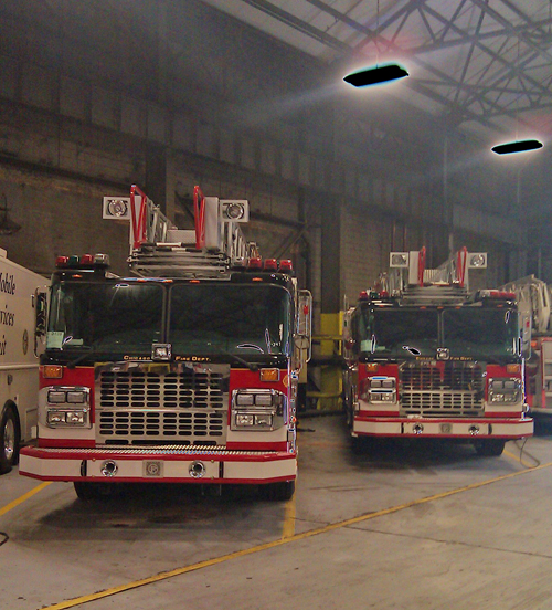 new aerial trucks for the Chicago Fire Department