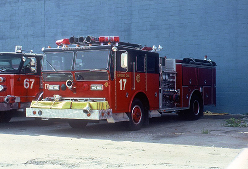 Chicago Fire Department Engine 17 on the set of the movie Backdraft