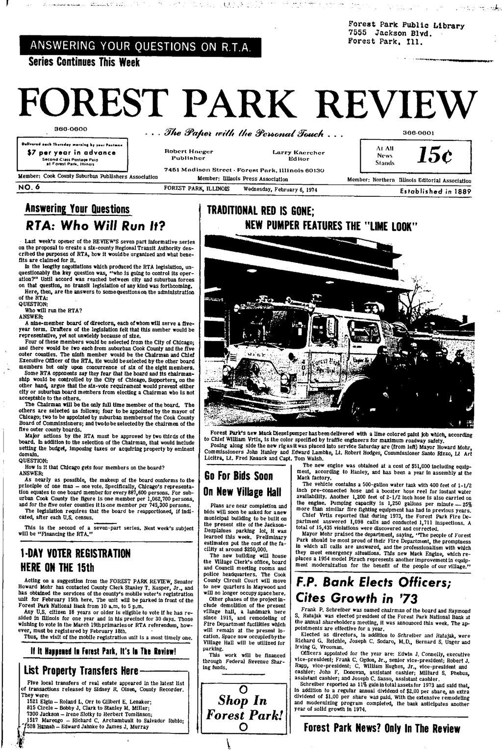 Forest Park Review February 6, 1974
