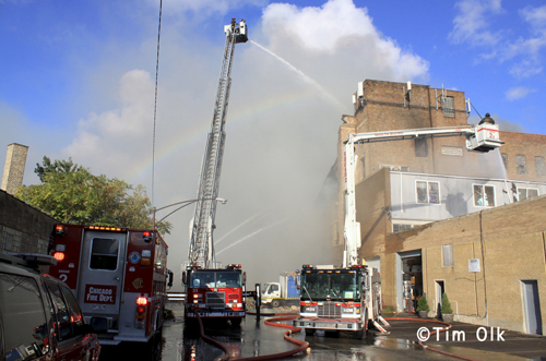 Chicago Fire Department 5-11 alarm fire 9-30-12 on Nelson 