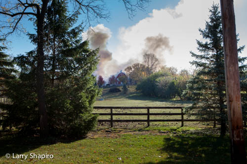 large barn fire in Barrington Hills IL 10-10-12 on Ridge Road