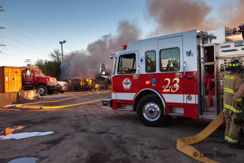 storage yard fire in Wheeling IL at 165 Hintz Road 10-12-12 (fire department)