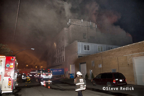 Chicago Fire Department 5-11 alarm massive warehouse fire 9-30-12 at 2620 W. Nelson