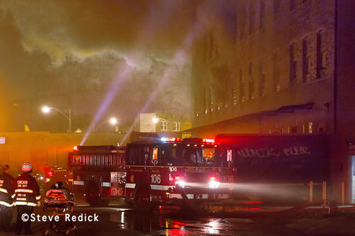Chicago Fire Department 5-11 alarm massive warehouse fire 9-30-12 at 2620 W. Nelson