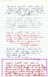 Prospect Heights Fire District history log book entry