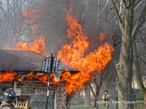garage fire in Crystal Lake on Thanksgiving Day 11-22-12