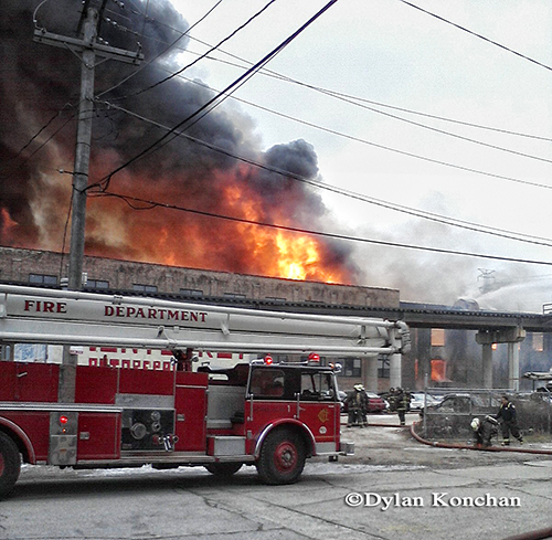 Seagrave Snorkel at Chicago 4-11 Alarm fire at 2444 W. 21st Street 12-29-12