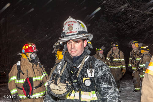 fire chief covered with ice