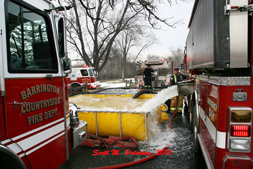 water tanker shuttle at fire scene