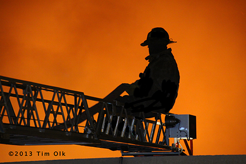 silhouette of firefighter