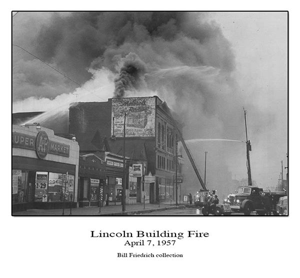 historic Lincoln Building fire in CHicago 1957