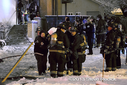 mayday at Chicago house fire firefighters injured