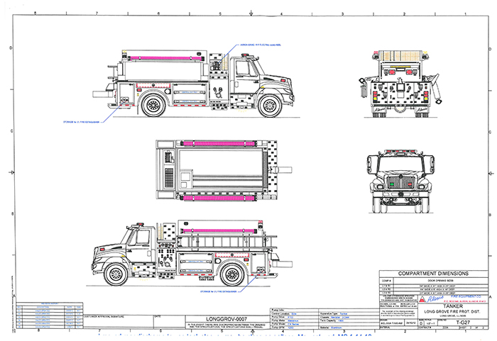 drawings of Long Grove FPD tanker