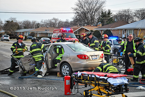 multiple vehicle accident in Skokie 3-17-13