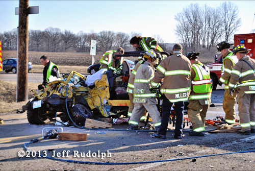 fatal crash with a school bus in Newport Township IL