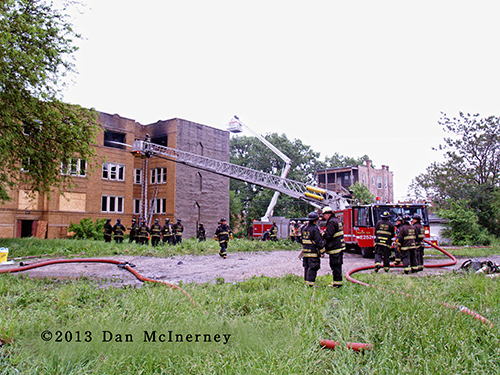 vacant building fire at 1433 S Kenneth in Chicago 5-23-13