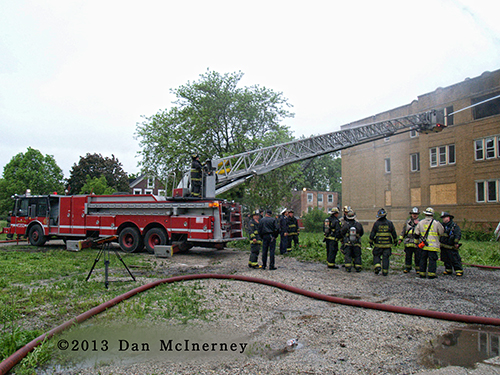 vacant building fire at 1433 S Kenneth in Chicago 5-23-13