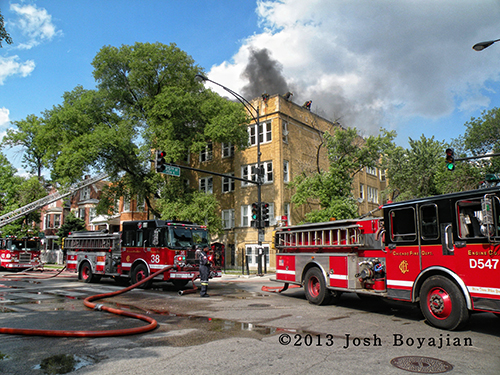 3-11 Alarm fire in Chicago apartment building on S. Central Park