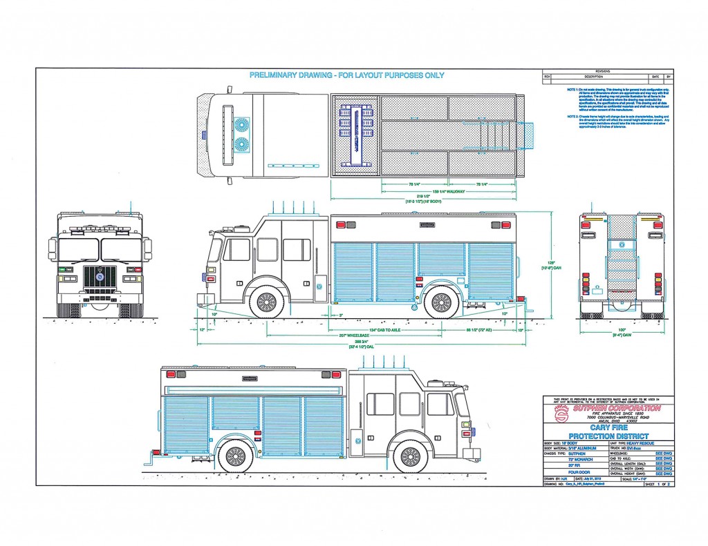 new squad drawings for Cary Fire Protection District