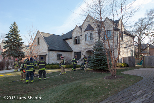 Northbrook Firemen at 2135 Brentwood Road for a house filled with smoke