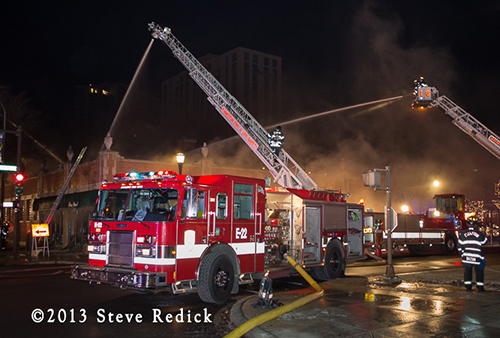 large fire destroys stores in downtown Evanston 12-29-13