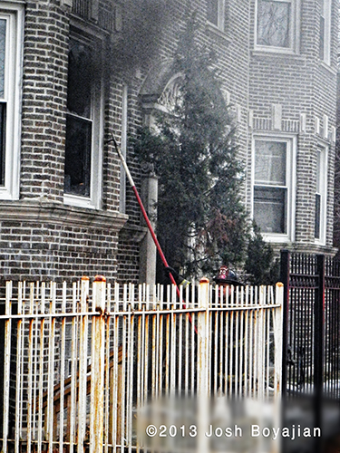 Apartment building fire in Chicago