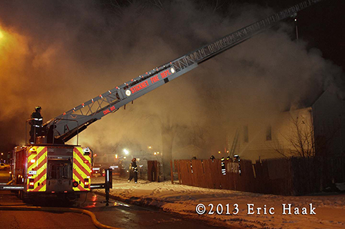 Central Stickney FPD battles winter house fire