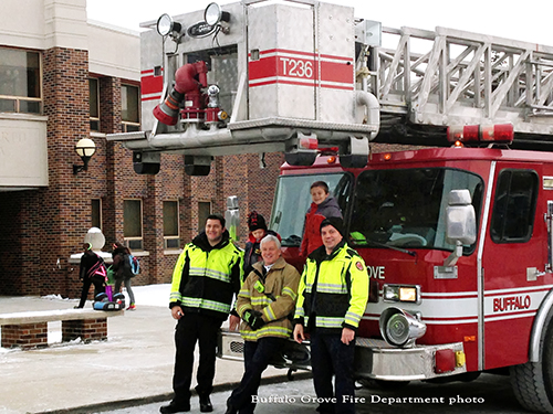 Buffalo Grove Fire Department takes child to school
