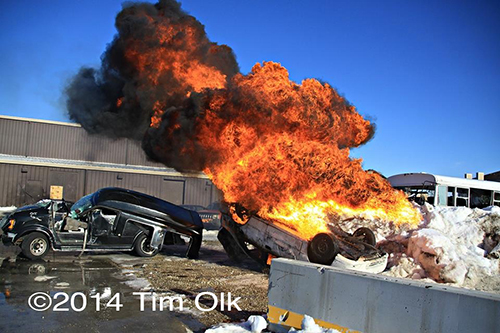 car fire training for firefighters