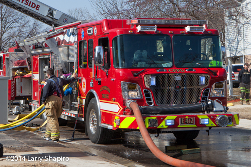 Rosenbauer America fire engine at fire scene