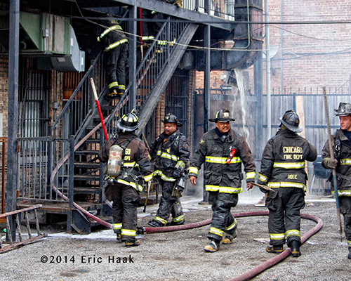 Chicago firefighters at scene